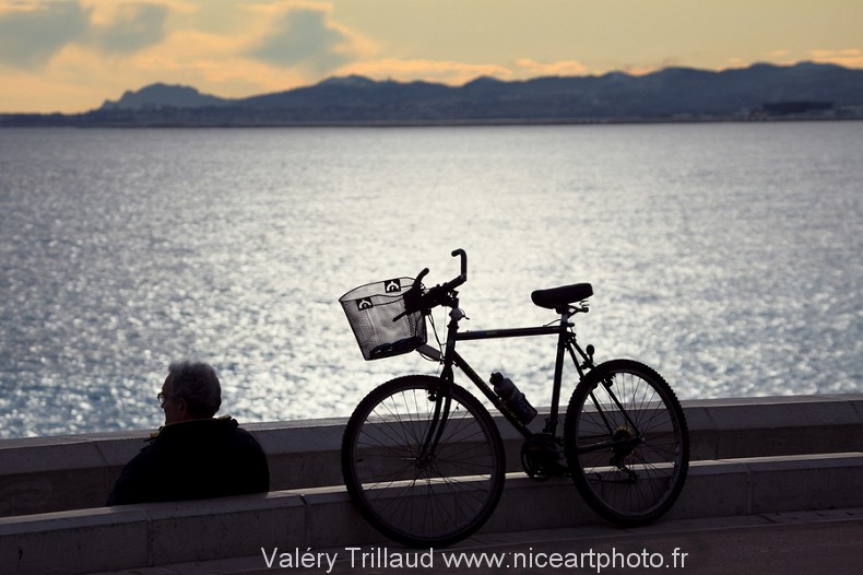 mer cycliste vélo ville Nice photographie