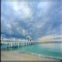 ponton mer nuages gris